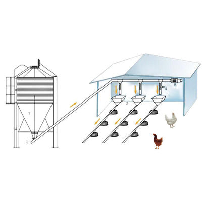 Adjustable Nipple Broiler Feeding System Hot gavanized Hopper